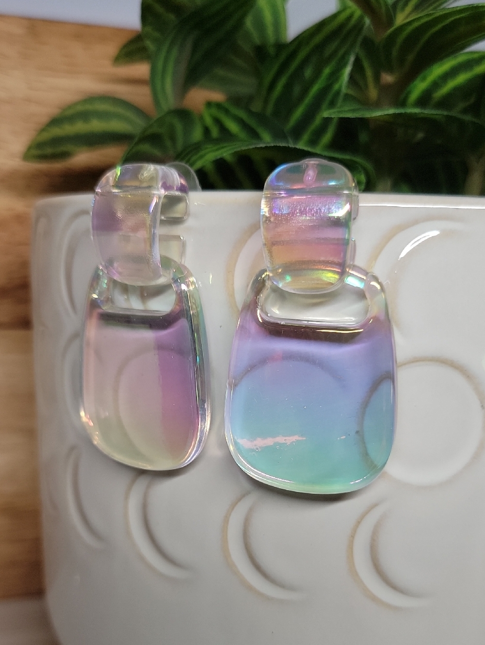 Iridescent Aurora Unicorn Dangle Earrings - Pastel Mermaid Colors